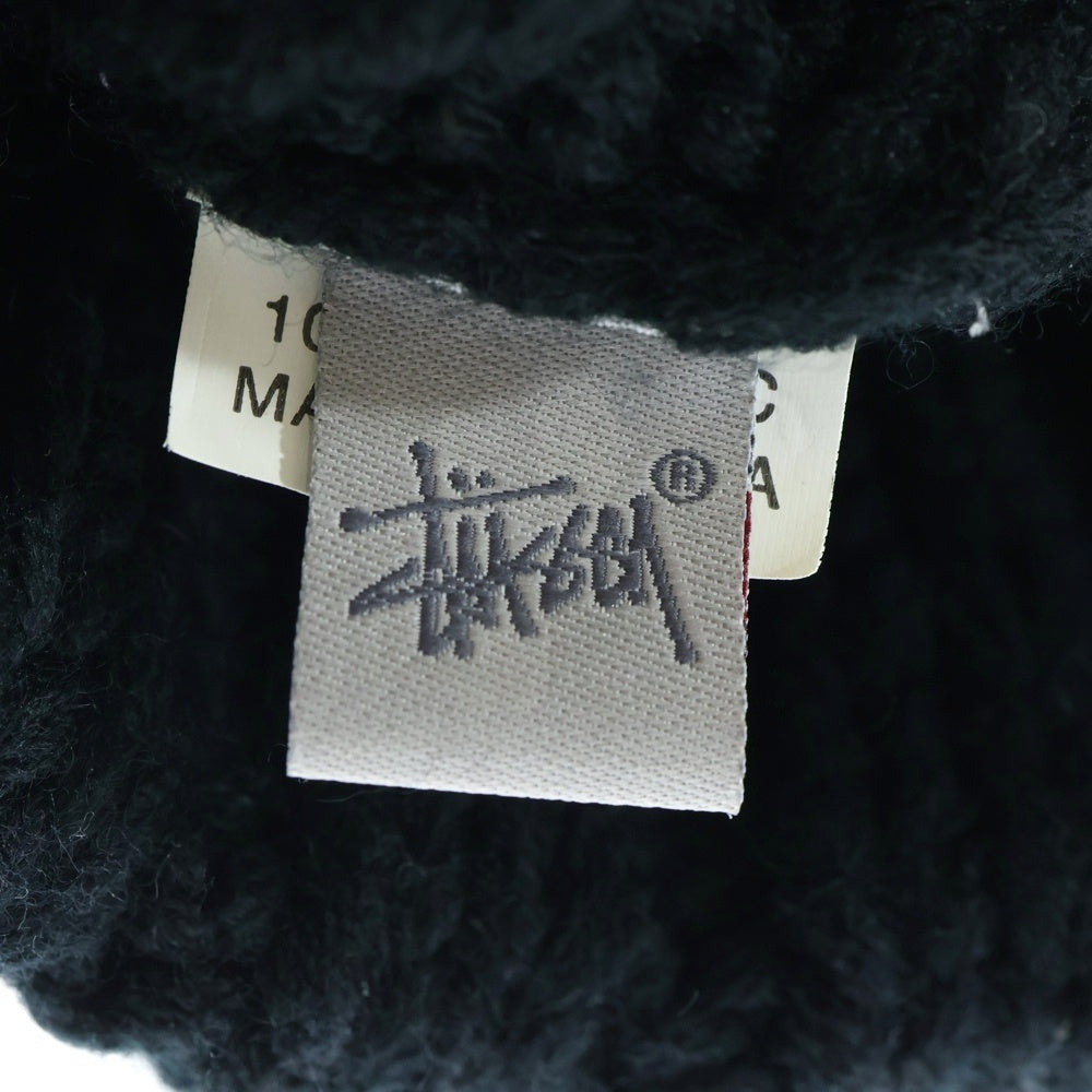 STUSSY(ステューシー) 00s OLD STUSSY オールドステューシー 銀タグ アクリルニットビーニー 帽子 ブラック