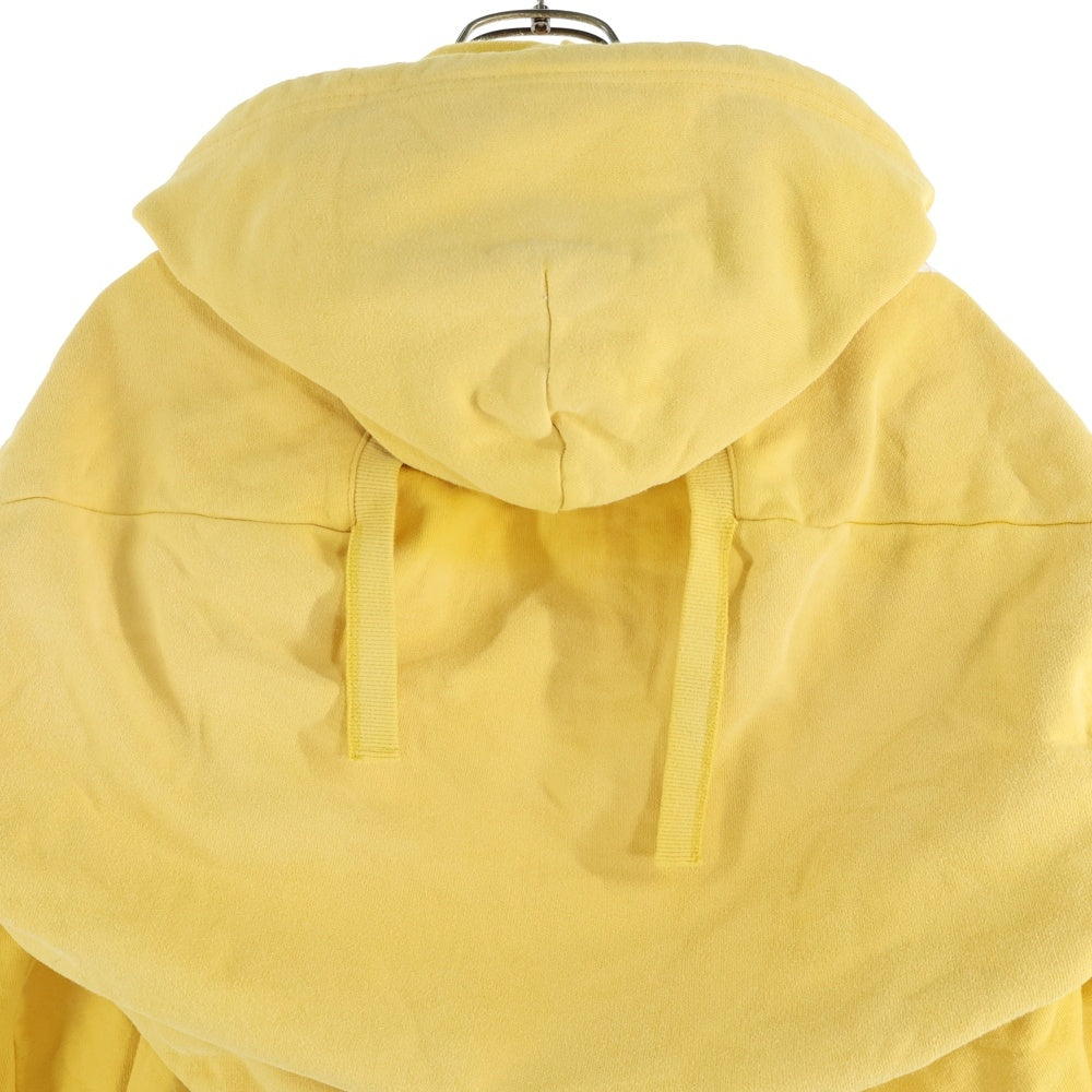 MAISON MIHARAYASUHIRO(メゾンミハラヤスヒロ) SHIRT BACK HOODIE フロントプリント 再構築 ヴィンテージ加工 プルオーバーパーカー フーディー イエロー A07HD581