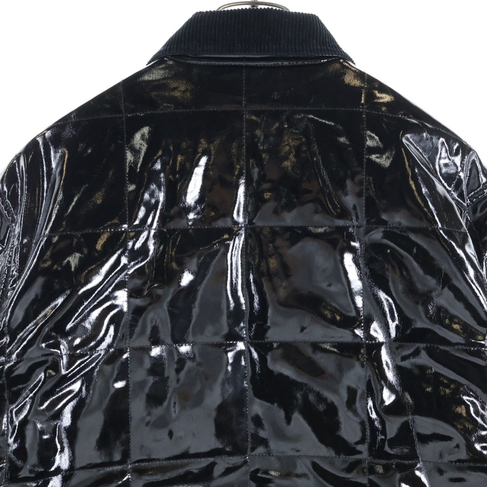 SUPREME(シュプリーム) 18SS Quilted Patent Vinyl Work Jacket キルテッド パテント ヴァイナル ワークジャケット ブラック