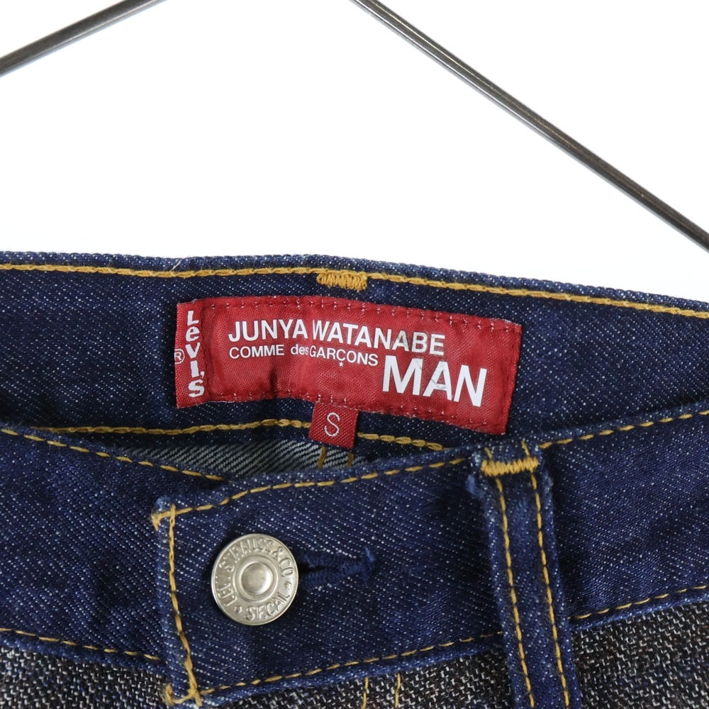 JUNYA WATANABE COMME des GARCONS(ジュンヤワタナベ コムデギャルソン) ×LEVIS リーバイス 再構築 ストレートデニムパンツ ブラウン/インディゴ WR-P205