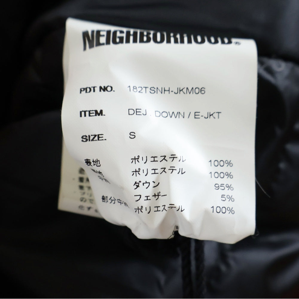 NEIGHBORHOOD(ネイバーフッド) 18AW DEJ. DOWN E-JKT ロゴプリント ダウンジャケット オレンジ 182TSNH-JKM06