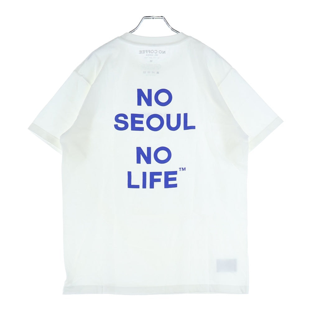 NO BRAND(ノーブランド) NO COFFEE(ノーコーヒー)両面プリント 半袖Tシャツ カットソー ホワイト