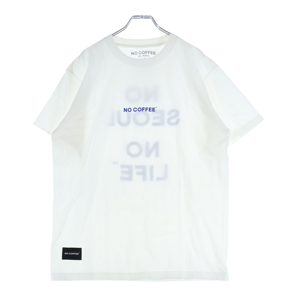NO BRAND(ノーブランド) NO COFFEE(ノーコーヒー)両面プリント 半袖Tシャツ カットソー ホワイト