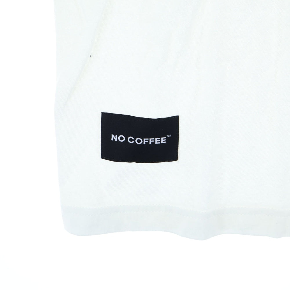 NO BRAND(ノーブランド) NO COFFEE(ノーコーヒー)両面プリント 半袖Tシャツ カットソー ホワイト