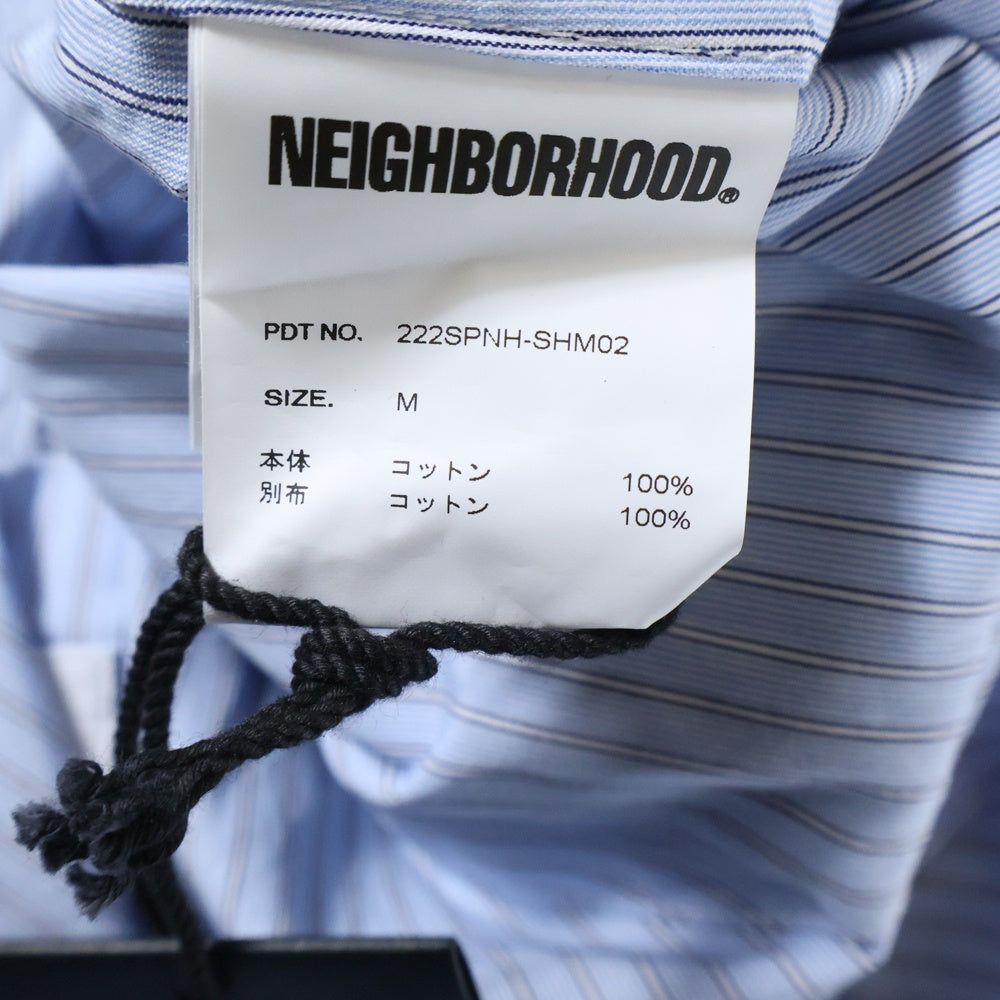 NEIGHBORHOOD(ネイバーフッド) 22AW TIE SH LS.CO ストライプ長袖シャツ ブルー 222SPNH-SHM02