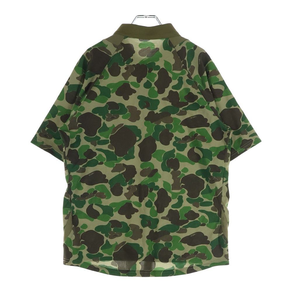 F.C.R.B./F.C.Real Bristol/FCRB(エフシーアールビー/エフシーレアルブリストル) カモフラ ロゴ 半袖 ポロシャツ カーキ U81004A41