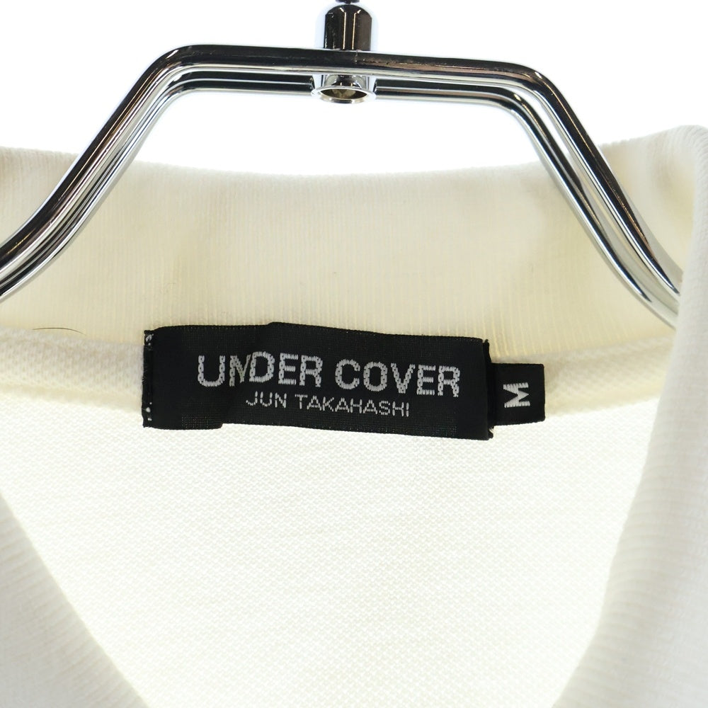 UNDERCOVER(アンダーカバー) フロントポケット ロゴ刺繍 長袖ポロシャツ ホワイト B9817