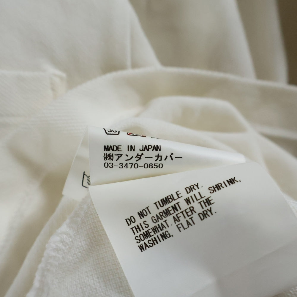 UNDERCOVER(アンダーカバー) フロントポケット ロゴ刺繍 長袖ポロシャツ ホワイト B9817