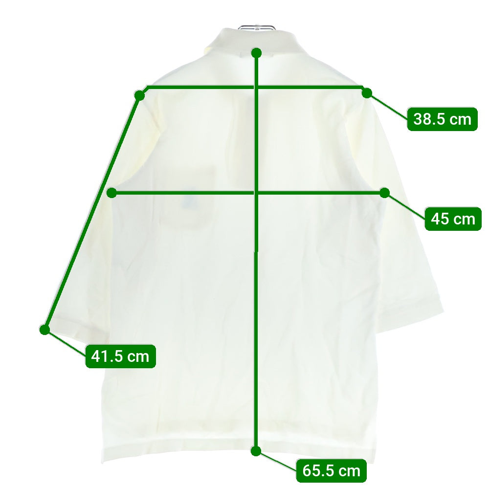 UNDERCOVER(アンダーカバー) フロントポケット ロゴ刺繍 長袖ポロシャツ ホワイト B9817