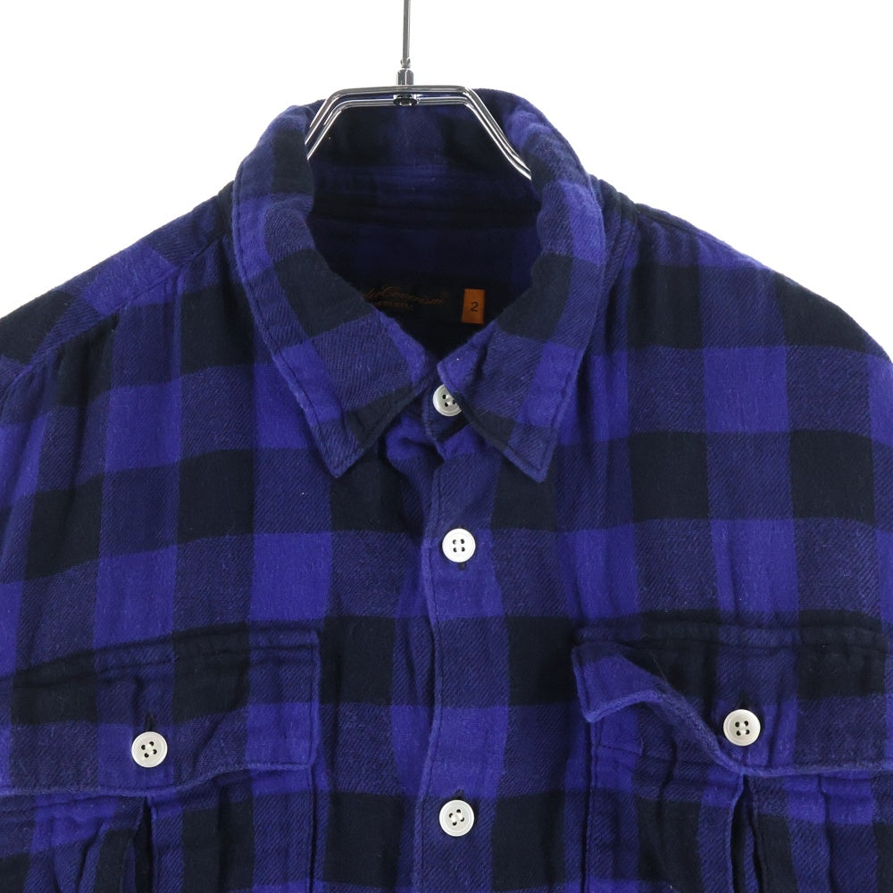 UNDERCOVERISM(アンダーカバイズム) フロントポケット 長袖チェックシャツ ブルー 6S225-SH6