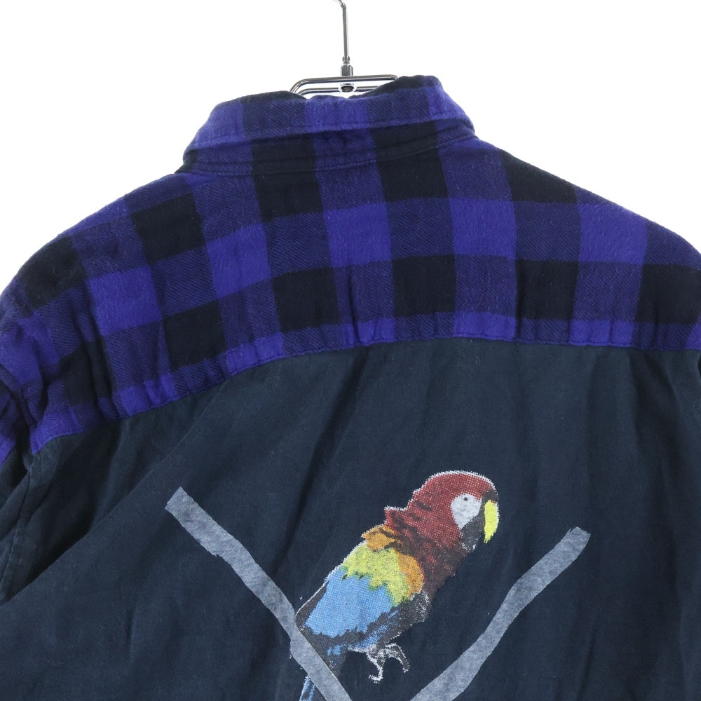 UNDERCOVERISM(アンダーカバイズム) フロントポケット 長袖チェックシャツ ブルー 6S225-SH6