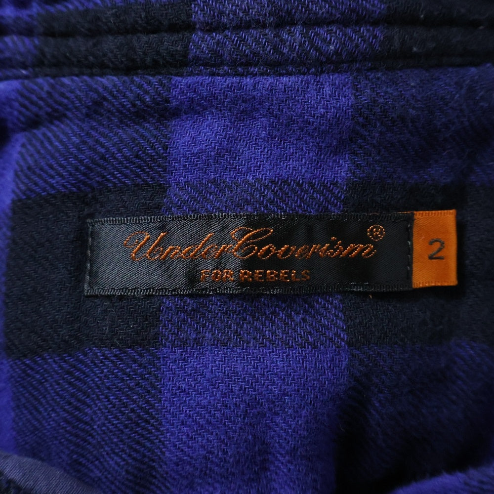 UNDERCOVERISM(アンダーカバイズム) フロントポケット 長袖チェックシャツ ブルー 6S225-SH6