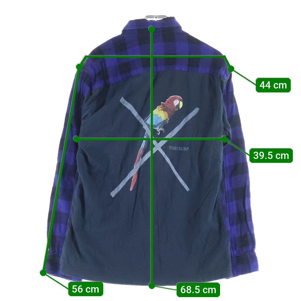 UNDERCOVERISM(アンダーカバイズム) フロントポケット 長袖チェックシャツ ブルー 6S225-SH6