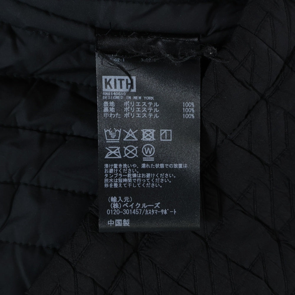 KITH(キス) 25AW Check Quilt Brixton Shirt Jacket ロゴ チェックキルティング ブリクストン シャツジャケット ブラック 25-020-060-0055-4-0