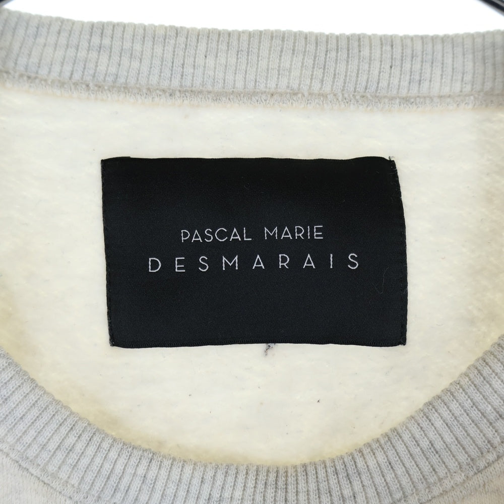 NO BRAND(ノーブランド) PASCAL MARIE DESMARAIS グラフィック プリント クルーネック スウェット ホワイト