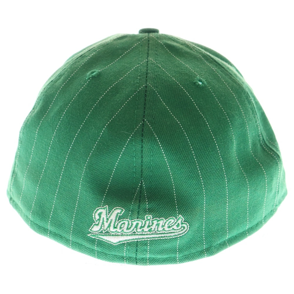 NEW ERA(ニューエラ) 59FIFTY 千葉ロッテマリーンズ ロゴ刺繍 6パネルベースボールキャップ 帽子 グリーン