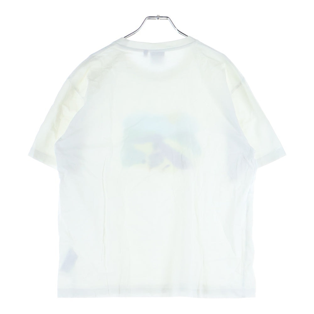 NO BRAND(ノーブランド) カヌレボレンテ フロント 刺繍 プリント クルーネック 半袖Tシャツ カットソー ホワイト