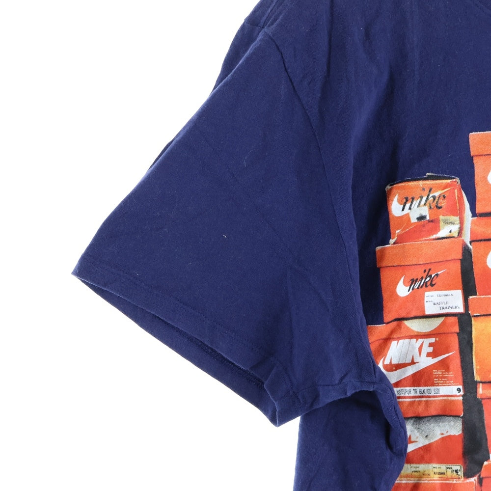 NIKE(ナイキ) フロント シューボックス プリント クルーネック 半袖 Tシャツ カットソー ネイビー