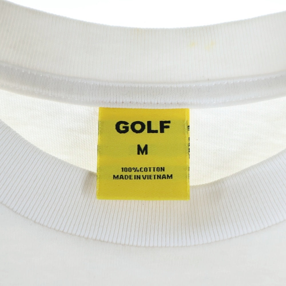 GOLF WANG(ゴルフワン) ロゴ 発砲プリント クルーネック 半袖Tシャツ カットソー ホワイト