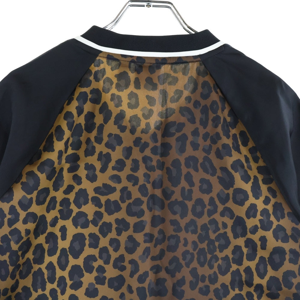 adidas(アディダス) 25SS SATIN JERSEY フロントロゴ レオパード サテンジャージ 半袖Tシャツ ブラウン KA2671