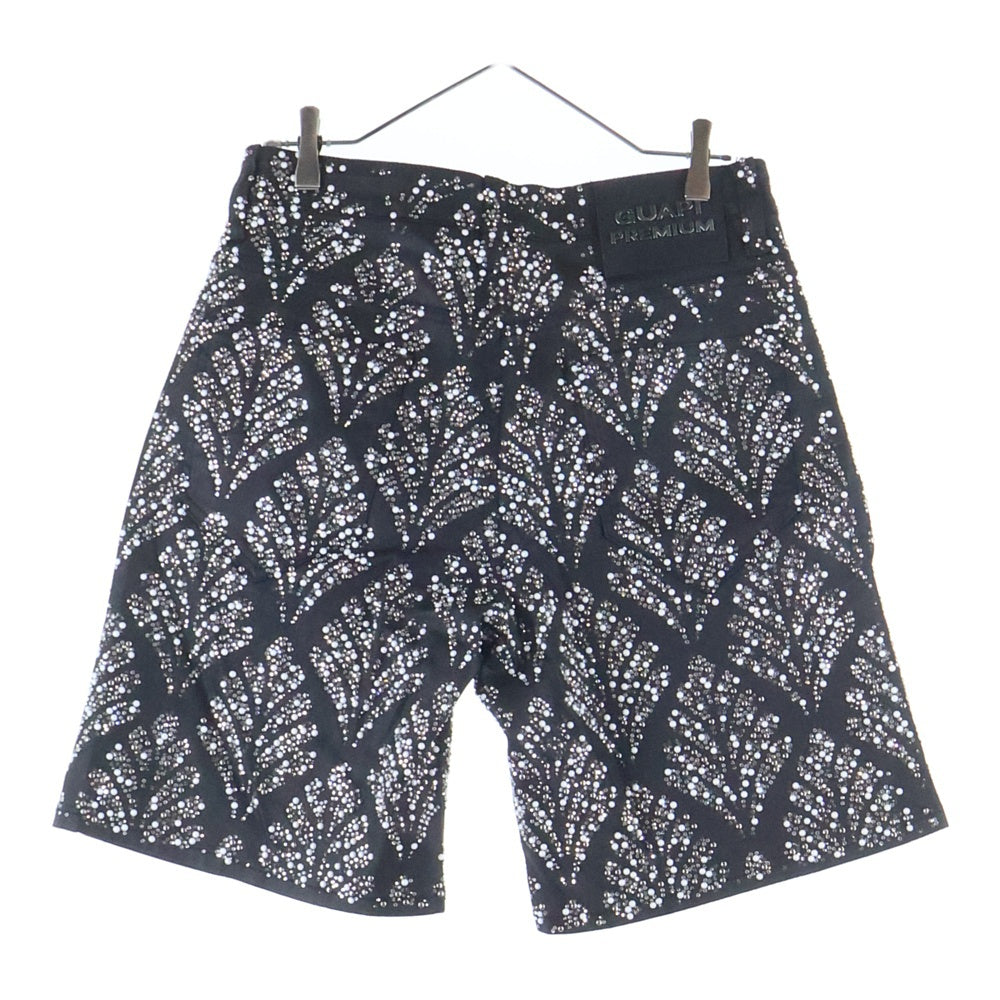 GUAPI(グアピ) ラインストーン デニム ハーフパンツ ブラック