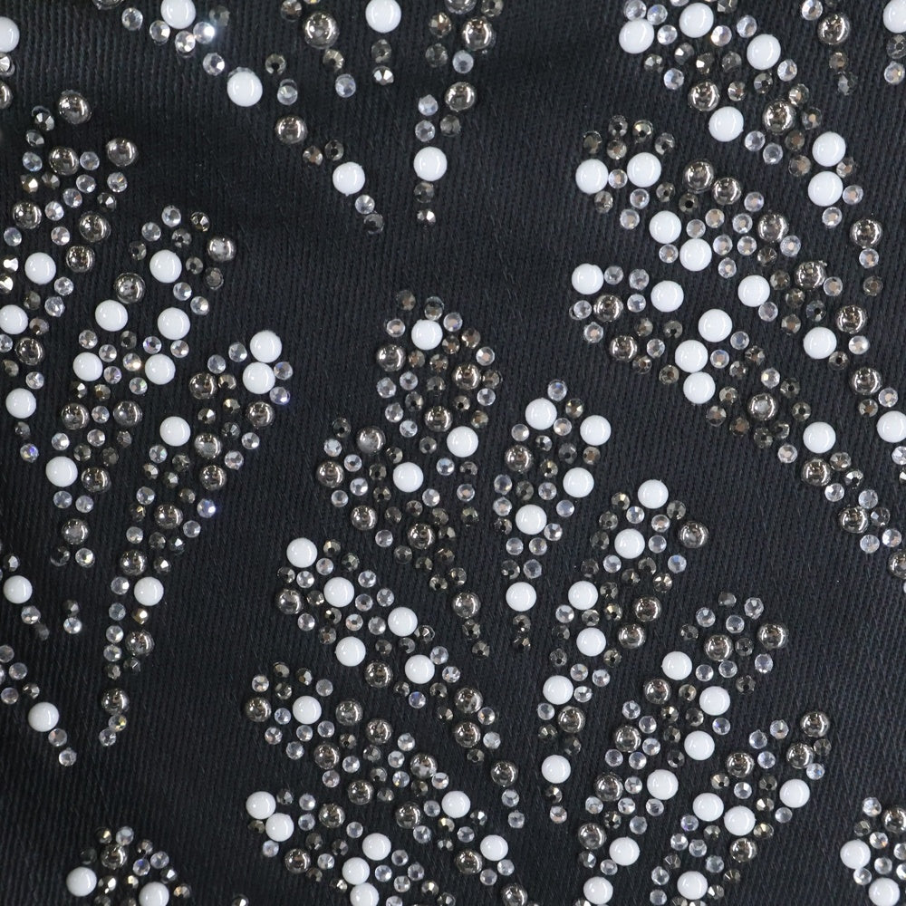 GUAPI(グアピ) ラインストーン デニム ハーフパンツ ブラック