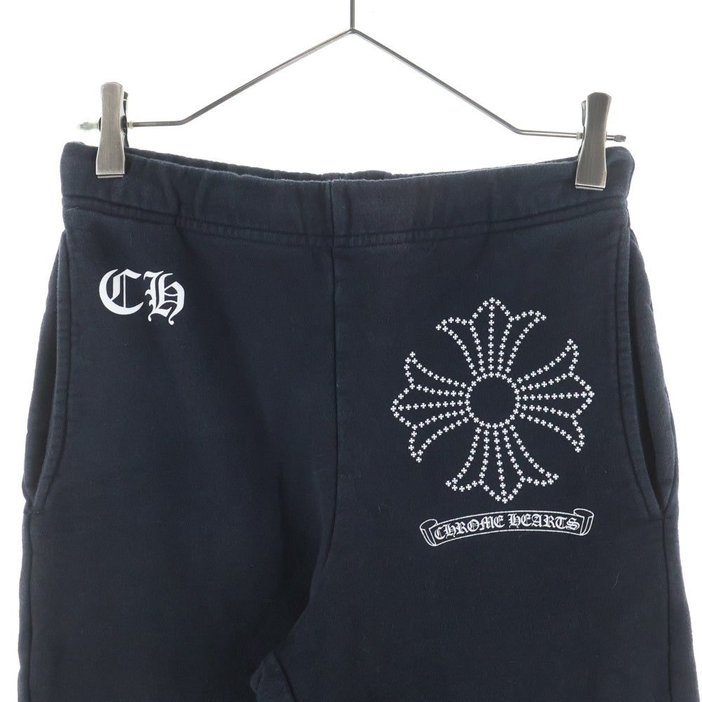 CHROME HEARTS(クロムハーツ) SWEAT PANT CH PLUS SCROLL LABEL CHプラス スクロールラベル プリント スウェットパンツ ブラック
