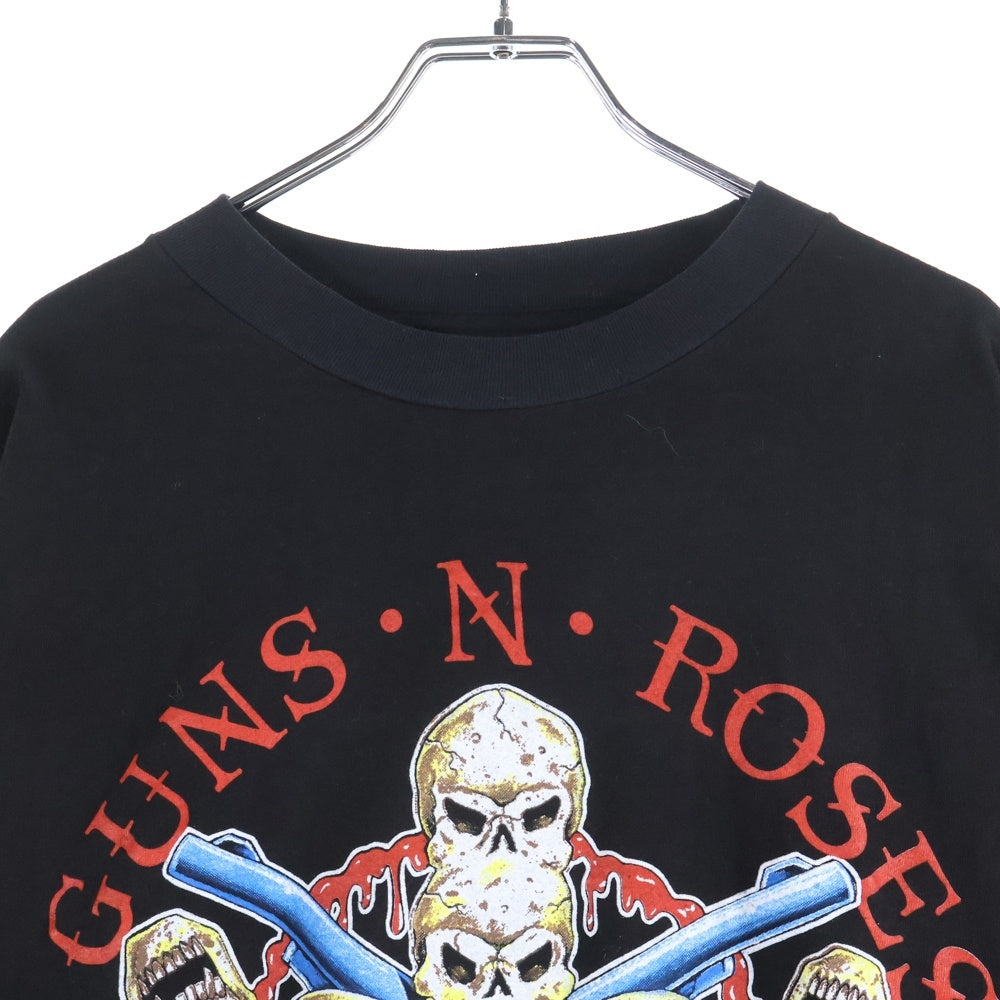 VINTAGE(ヴィンテージ) 90s GUNS N' ROSES SCULL CROSS ガンズアンドローゼス ツアー 両面プリント 半袖Tシャツ カットソー ブラック