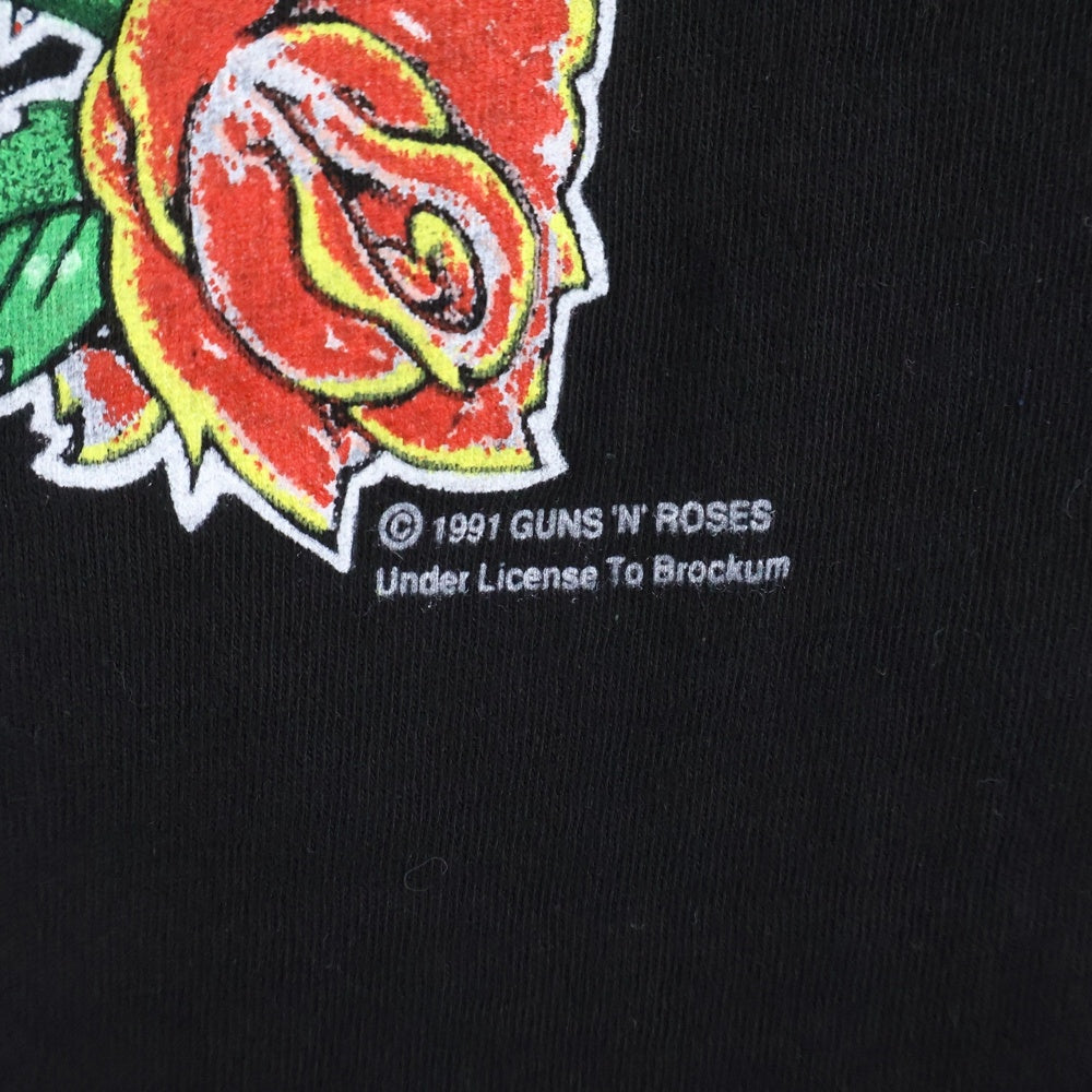 VINTAGE(ヴィンテージ) 90s GUNS N' ROSES SCULL CROSS ガンズアンドローゼス ツアー 両面プリント 半袖Tシャツ カットソー ブラック