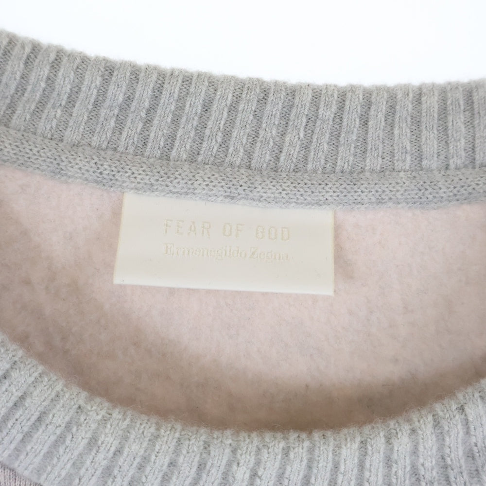 FEAR OF GOD ESSENTIALS(フィアオブゴッド エッセンシャルズ) ×Ermenegildo Zegna エルメネジルドゼニア アップリケロゴ クルーネックスウェットトレーナー グレー