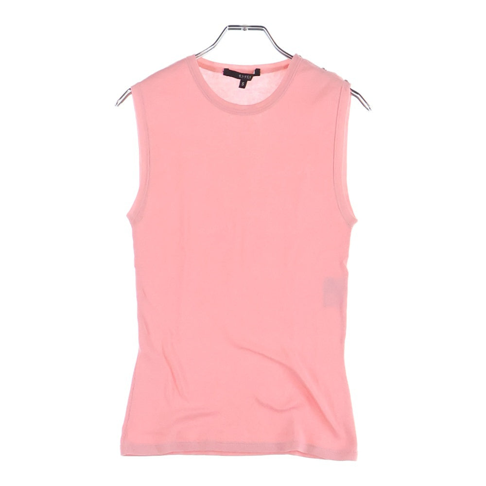 GUCCI(グッチ) コットン ノースリーブTシャツ タンクトップ ピンク 