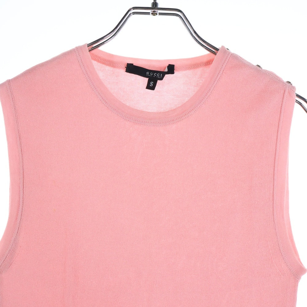 GUCCI(グッチ) コットン ノースリーブTシャツ タンクトップ ピンク 091302 レディース