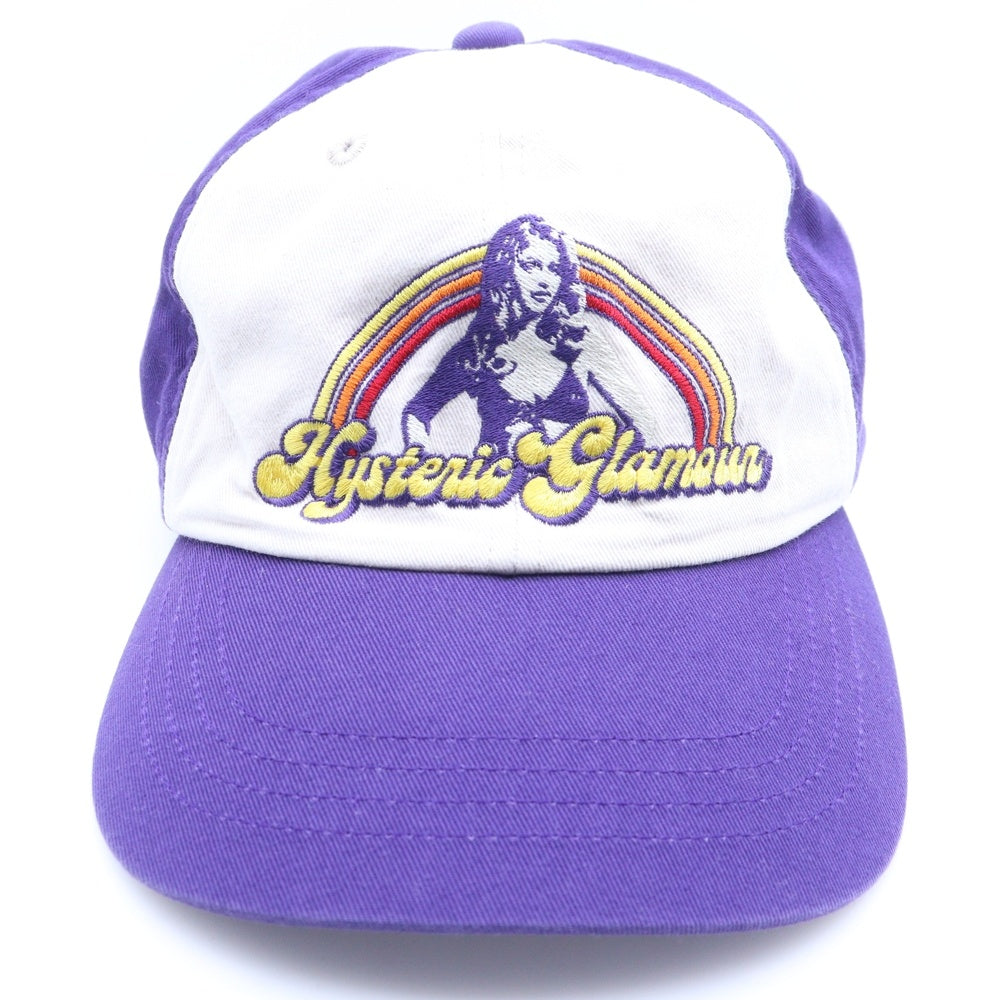 HYSTERIC GLAMOUR(ヒステリックグラマー) HG RAINBOW ロゴ刺繍 6パネル ベースボールキャップ パープル 02251QH06