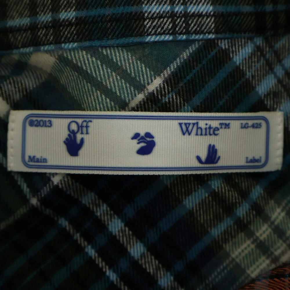 OFF-WHITE(オフホワイト) 20AW STENCIL FLANNEL CHECK SHIRT チェック総柄 バックスプレーロゴプリント フランネル 長袖シャツ マルチ OMGA133E20FAB001