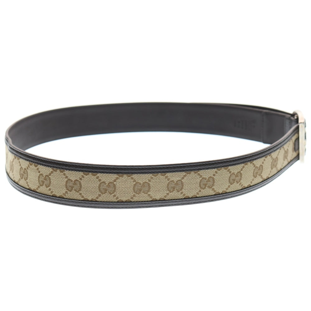 GUCCI(グッチ) GGキャンバス 切替 ベルト ブラウン 449716