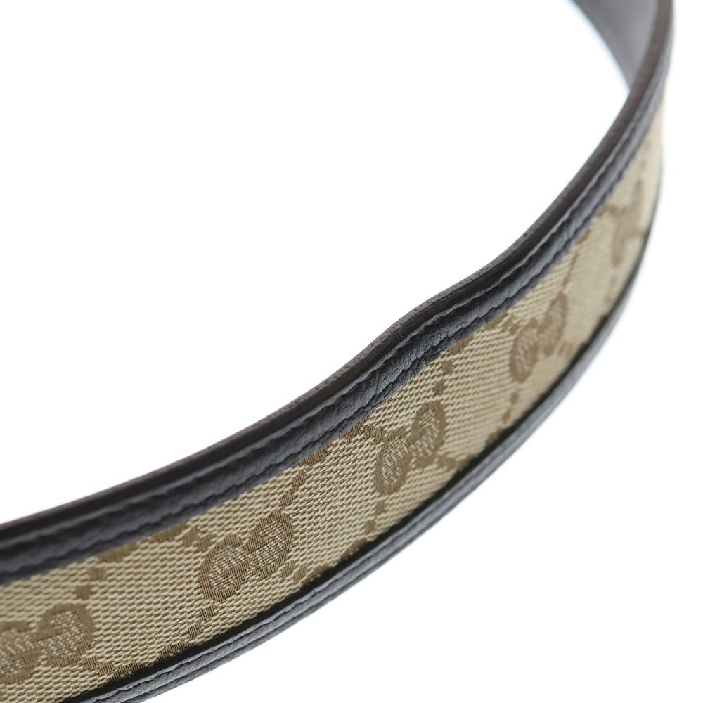 GUCCI(グッチ) GGキャンバス 切替 ベルト ブラウン 449716