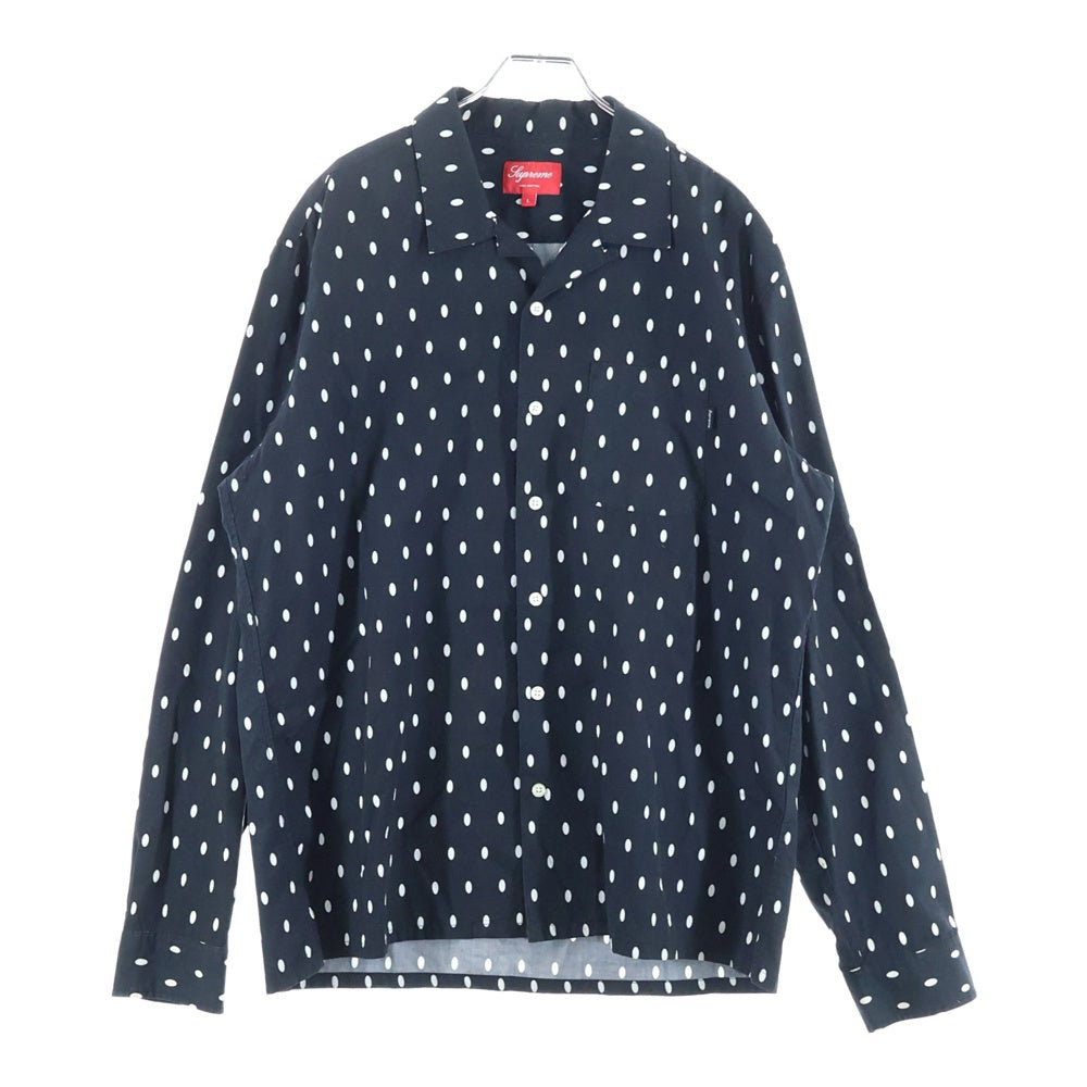 SUPREME(シュプリーム) 13SS Oval Dot Shirt オーバル ドット オープンカラー 長袖シャツ ブラック