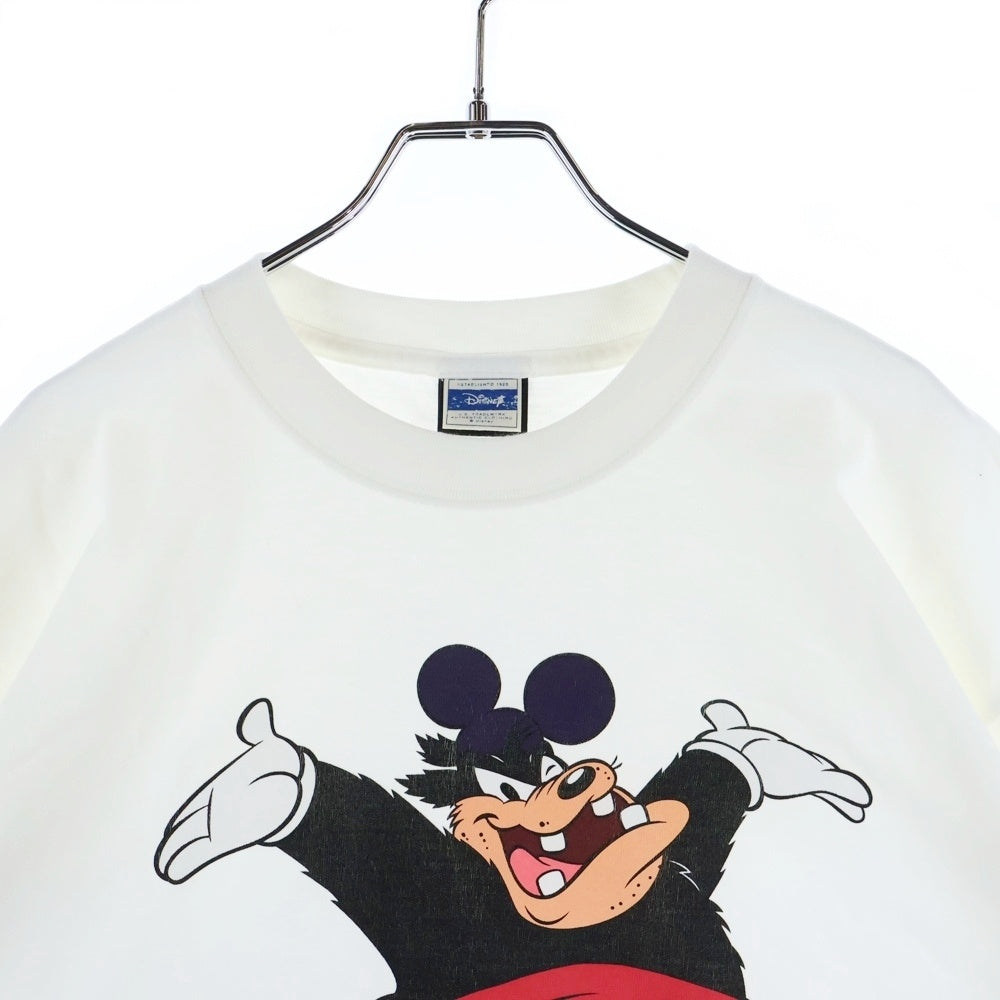 BOUNTY HUNTER(バウンティーハンター) 00s × Disney ディズニー ピート フロントプリント クルーネック 半袖Tシャツ カットソー ホワイト