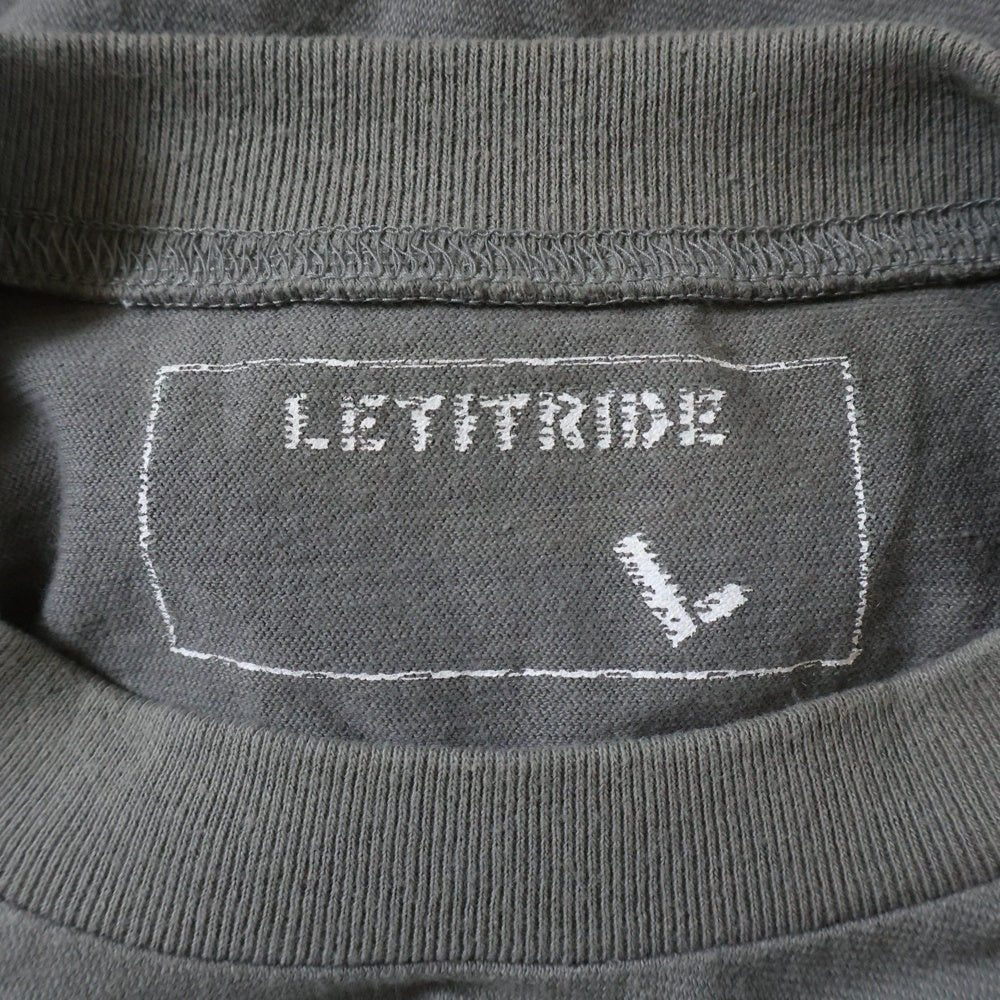 Let it Ride(レットイットライド) × ELT THE VANGUARD TEE ザ ヴァンガード クルーネック 半袖Tシャツ カットソー カーキ ELT-641