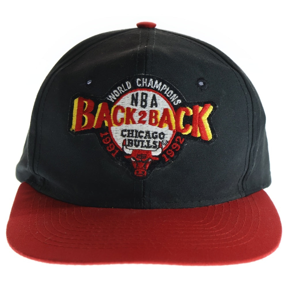 VINTAGE(ヴィンテージ) 90s VINTAGE Twins Enterprise Chicago Bulls NBA World Champions Fan Cap シカゴブルズ NBA ワールドチャンピオンズ ロゴ刺繍 ベースボールキャップ