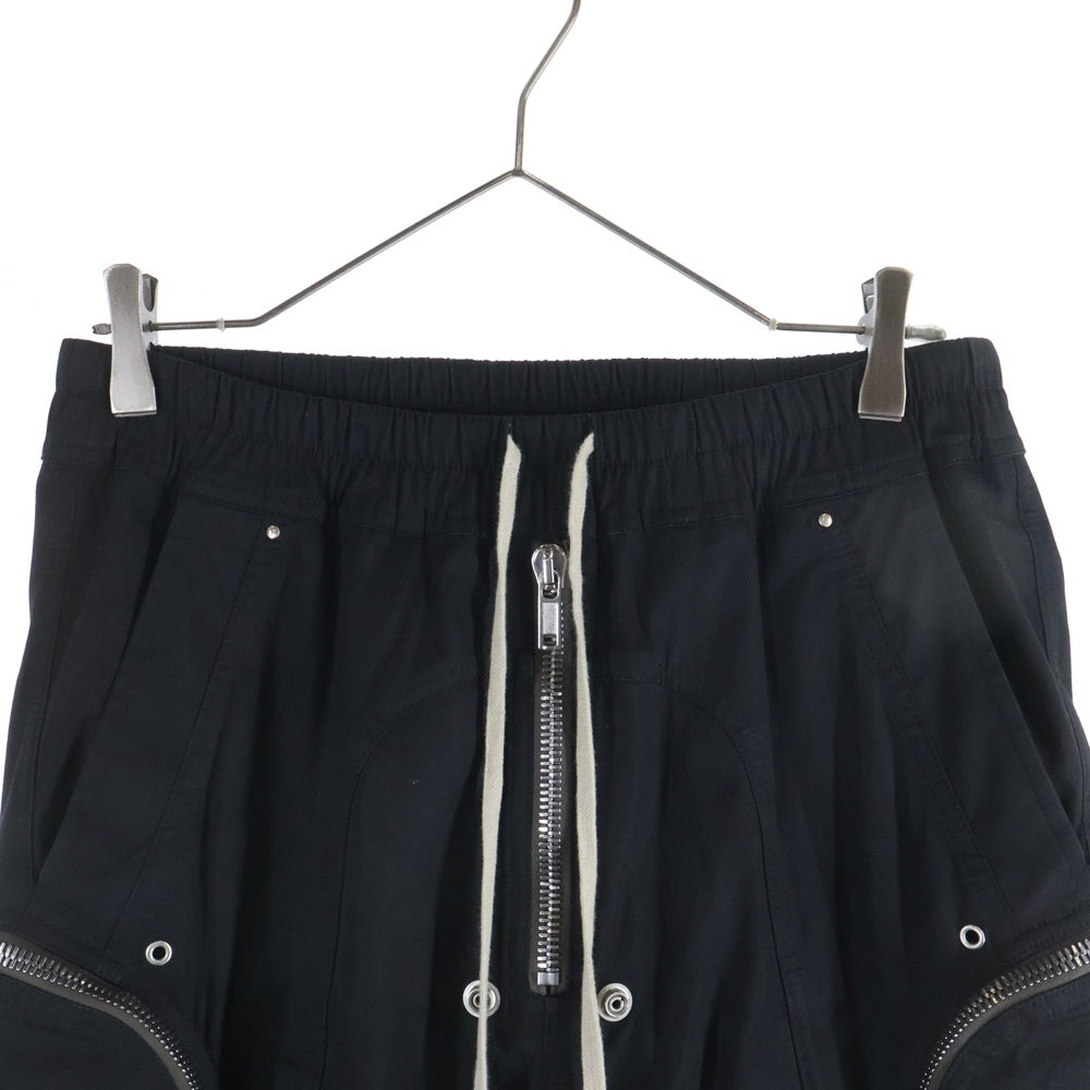 Rick Owens(リックオウエンス) 21SS Bauhaus Cargo Pants バウハウスカーゴ ドローコード トラックパンツ 裾ジップ ブラック RU21S6377-TE