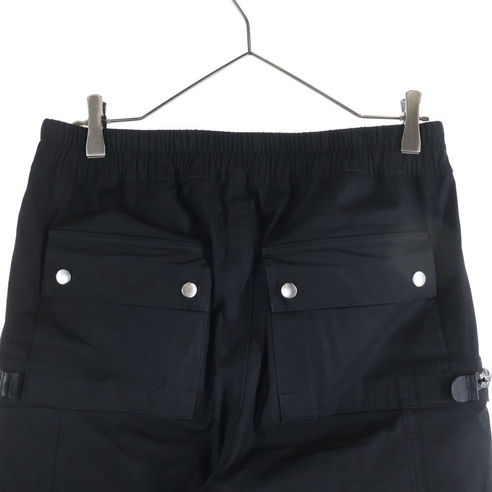 Rick Owens(リックオウエンス) 21SS Bauhaus Cargo Pants バウハウスカーゴ ドローコード トラックパンツ 裾ジップ ブラック RU21S6377-TE