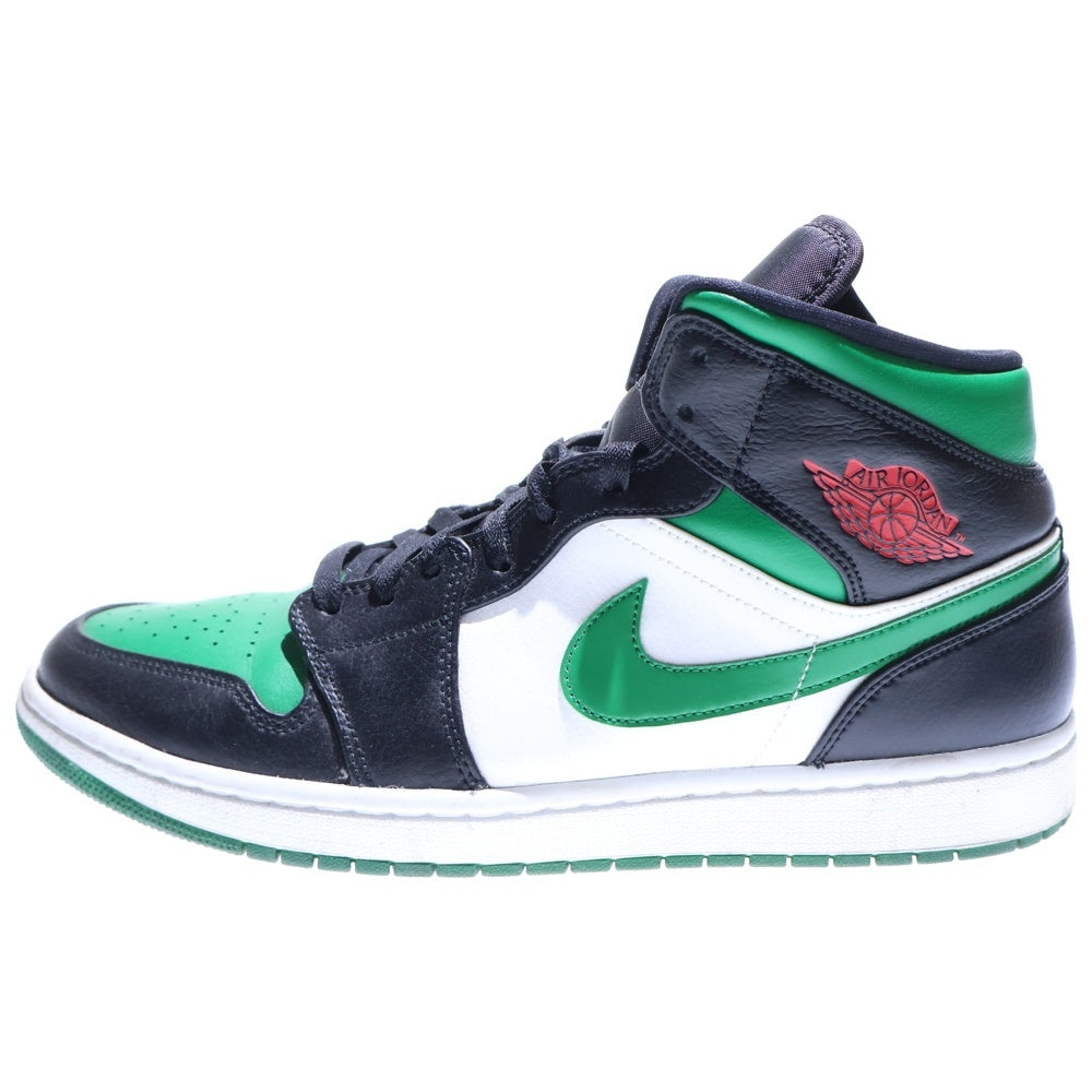 NIKE(ナイキ) AIR JORDAN 1 MID PINE GREEN エアジョーダン 1 ミッド パイングリーン ミッドカットスニーカー US12/30cm ホワイト/ブラック/グリーン 554724-067