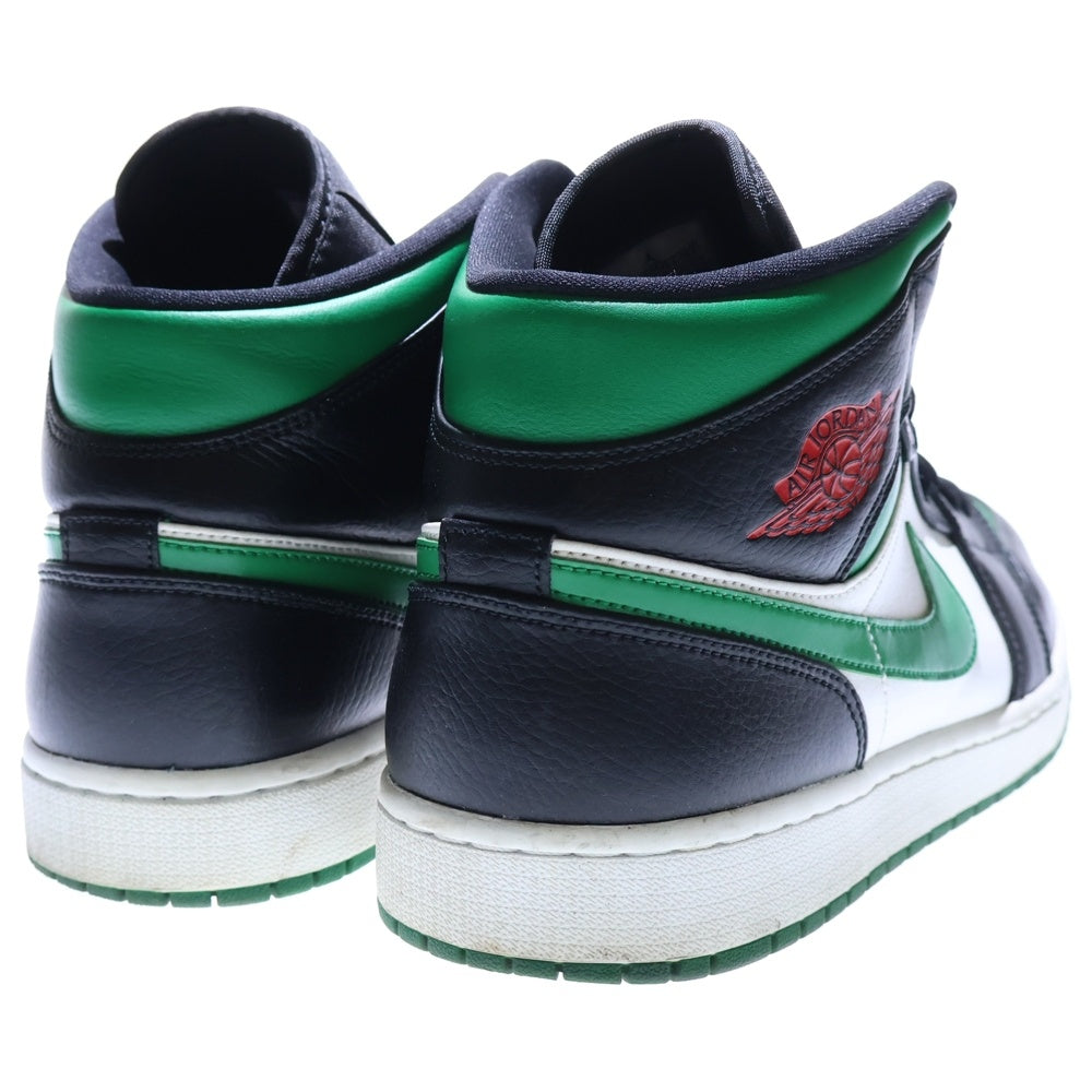 NIKE(ナイキ) AIR JORDAN 1 MID PINE GREEN エアジョーダン 1 ミッド パイングリーン ミッドカットスニーカー US12/30cm ホワイト/ブラック/グリーン 554724-067