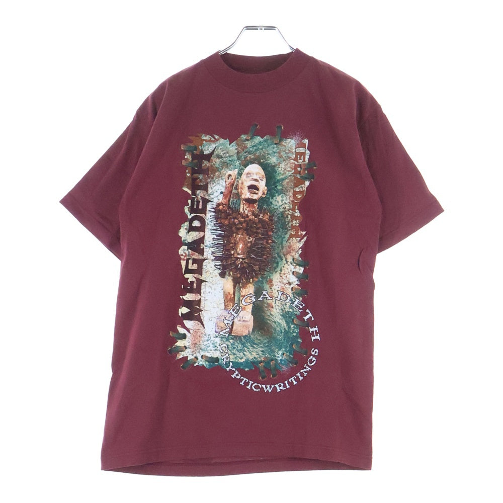 VINTAGE(ヴィンテージ) 90s MEGADETH CRYPIC WRITINGS TOUR メガデス クリプティックライティングスワールドツアー 両面プリント 半袖Tシャツ カットソー バーガンディ