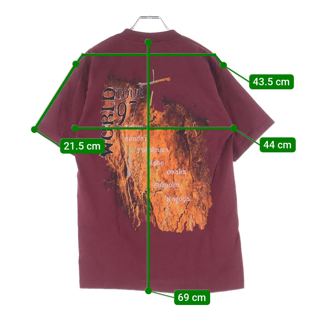 VINTAGE(ヴィンテージ) 90s MEGADETH CRYPIC WRITINGS TOUR メガデス クリプティックライティングスワールドツアー 両面プリント 半袖Tシャツ カットソー バーガンディ