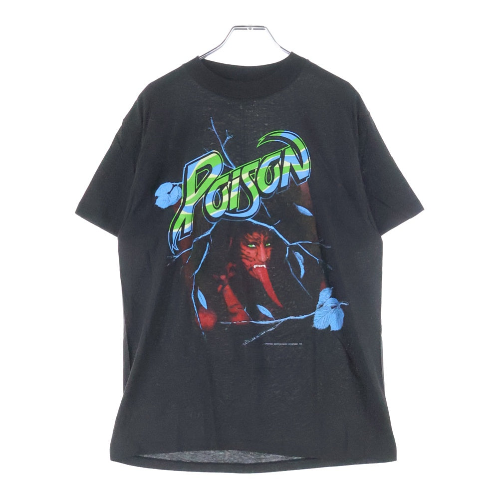 VINTAGE(ヴィンテージ) 80s POISON OPEN UP AND SAY…AHH! 両面プリント 半袖Tシャツ カットソー ブラック