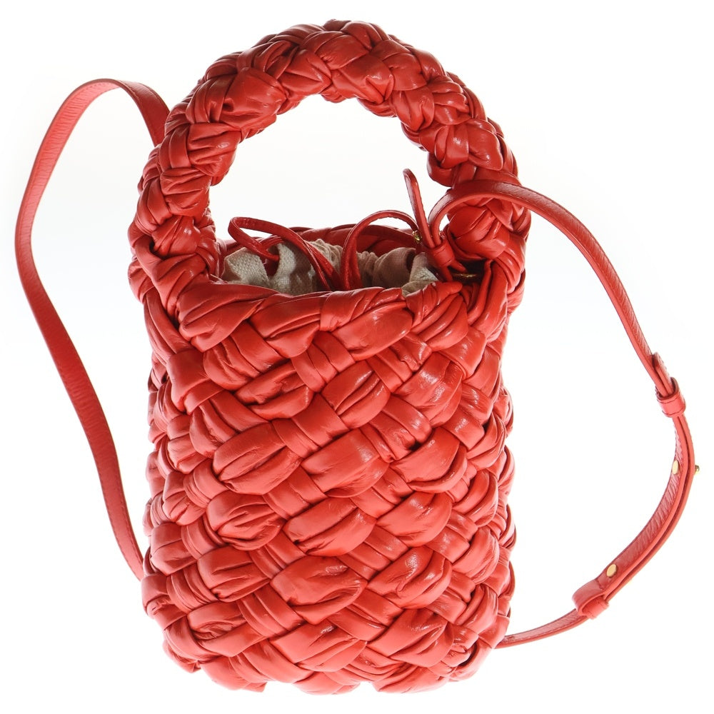 BOTTEGA VENETA(ボッテガヴェネタ) Kalimero Bucket Bag カリメロ イントレチャート 2WAY バケットバッグ ショルダーバッグ レッド 717177 レディース