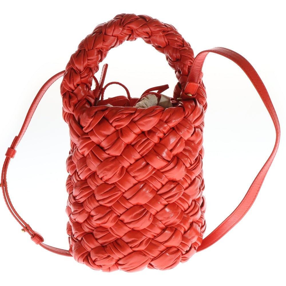 BOTTEGA VENETA(ボッテガヴェネタ) Kalimero Bucket Bag カリメロ イントレチャート 2WAY バケットバッグ ショルダーバッグ レッド 717177 レディース