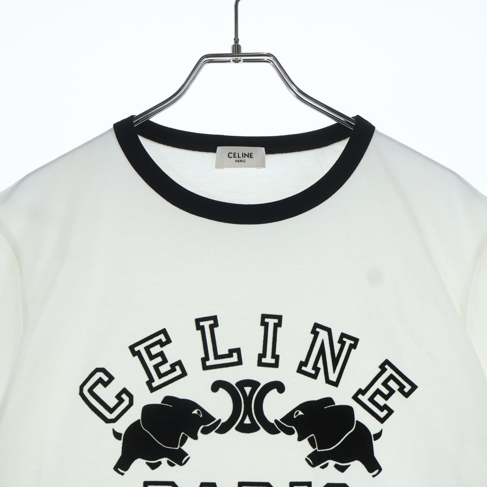 CELINE(セリーヌ) 25AW ロゴ刺繍 ルグラン リンガーTシャツ ホワイト RX0AV671Q